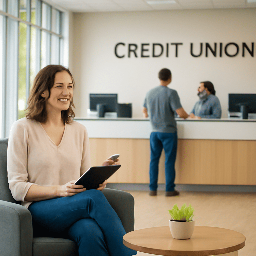 Happy Customer Sharing Experience at Global Credit Union